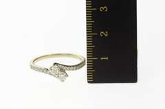 14K White Gold 0.78 Ctw Diamond Bypass Engagement Ring