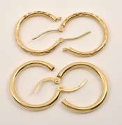 Two Pairs of 14k Hoop Earrings