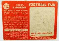 1958 Eddie LeBaron, Redskins QB Football Card
