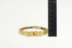 18K Yellow Gold Robert Wander Winc Diamond Scroll Cuff Bracelet