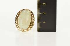 10K Yellow Gold Victorian Natural Opal Huge Statement Cocktail Ring