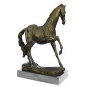 Arabian Horse Bronze Sculpture on Marble Base Figurine
