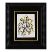 Yuroz, Framed Original Mixed Media Watercolor Painting, Hand Signed with Letter of Authenticity.