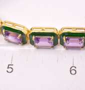 Amazing 36.90CTW Amethyst Rope Bracelet in Gold Plated Sterling Silver