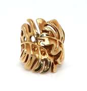 Oh My Monstera! Middle Finger 18K Gold Ring