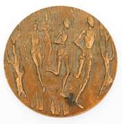 Vintage Large Bronze Cross Country Medallion