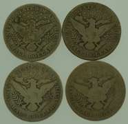 Four(4) 1906 Barber Half Dollar