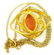 Vintage Gold Filled Carved Shell Cameo Necklace