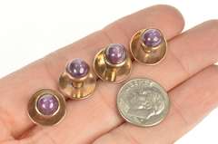 14K Yellow Gold Men's Natural Star Ruby Cabochon Tuxedo Shirt Studs