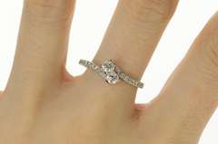 14K White Gold 0.78 Ctw Diamond Bypass Engagement Ring