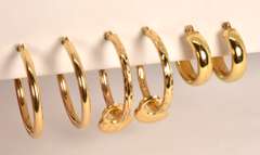 Three Pairs of 14k Small Hoops