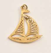 Lacy 14k Filigree Sailboat Pendant