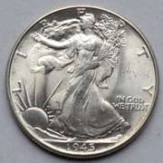 1945 BU Walking Liberty Half