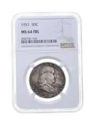 MS64 FBL 1951 Franklin Half Dollar - Graded NGC