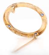 Vintage Sapphire Art Deco Filigree Open Circle Brooch