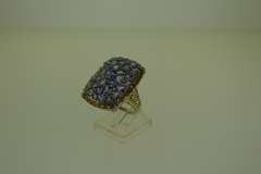 Sterling Silver Purple Stone Cluster Ring
