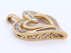 Beautiful Yellow Gold Diamond Heart Charm