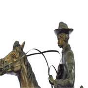 Trooper of the Plains Cowboy on Horse Bronze Sculpture