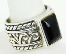 Silpada Wide Sterling Black Onyx Ring, Size 10