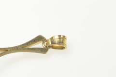 14K Yellow Gold Oval Jade Cabochon Curved Drop Statement Pendant