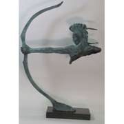 Special Patina Indian Male Warrior Bronze Sculpture