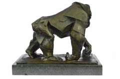 Mighty Brazilian Gorilla in Jungle Bronze Sculpture