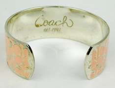 Coach Pink Enameled Cuff Bracelet