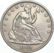 1865 Seated Liberty Half Dollar