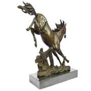 Agile Wild Stallion Horse Bronze Sculpture