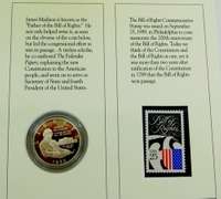 1993 US Mint Bill of Rights .900 Coin & Stamp Set w/COA