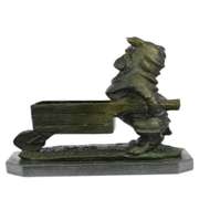 Bulldog Bronze Planter Sculpture Statue