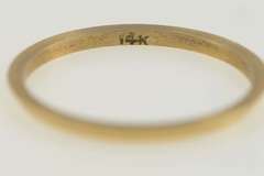14K Yellow Gold Vintage NOS 1950's Stackable Plain Band Ring