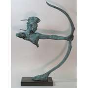 Special Patina Indian Male Warrior Bronze Sculpture