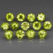 Fantastic 7.00ct 5mm round brilliant cut Peridot set