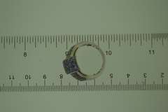 Sterling Silver Wide blue Crystal Ring