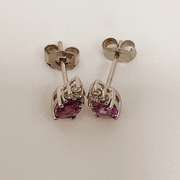 14kt Gold, Pink Sapphire, & Diamond Earrings