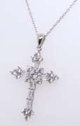 Sterling Silver Crystal Cross Pendant on Chain