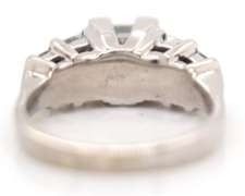 Powerful White Gold Princess Baguette and Round Diamond Straight Engagement Ring