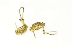 14K Yellow Gold Natural Sapphire Diamond Halo French Clip Earrings