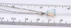 Stunning White Gold Pear opal Pendant on Chain