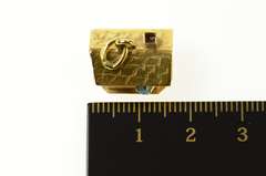 18K Yellow Gold 3D Victorian Turquoise Inset House Charm/Pendant