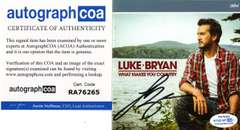 Luke Bryan Autographed Signed 11x14 Framed Display CD Cover Photo ACOA