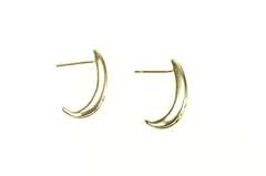 10K Yellow Gold Channel Graduated Ruby Diamond Semi Hoop Earrings