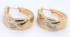 Sterling Silver Crystal Hoop Earrings