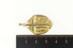 14K Yellow Gold Christian Faith Cross Virgin Mary Talisman Pendant