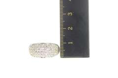 14K White Gold 1.30 Ctw Pave Diamond Rounded Band Ring