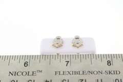 Diamond Encrusted Heart Earrings with 10k Yellow Gold