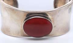 Sterling Silver Mexico Coral Cuff Bracelet