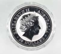 2000 Australia 30 Dollars - Kookaburra - 1 Kilo .999 Fine Silver