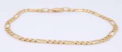Charming Yellow Gold Figaro Link Bracelet